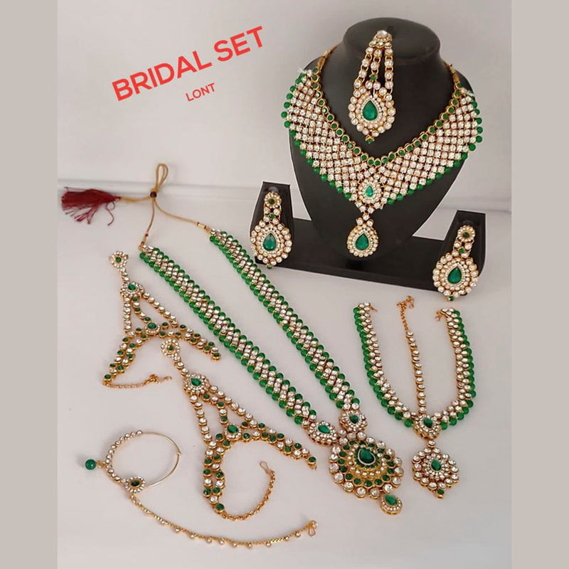 Sai Fashion Gold Plated Designer Crystal Stone Bridal Set