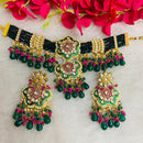 Shagna Gold Plated Meenakari & Kundan Beads Necklace Set