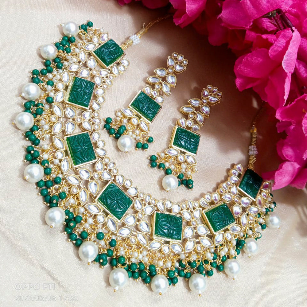 Shagna Gold Plated Meenakari & Kundan Beads Necklace Set