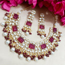 Shagna Gold Plated Meenakari & Kundan Beads Necklace Set