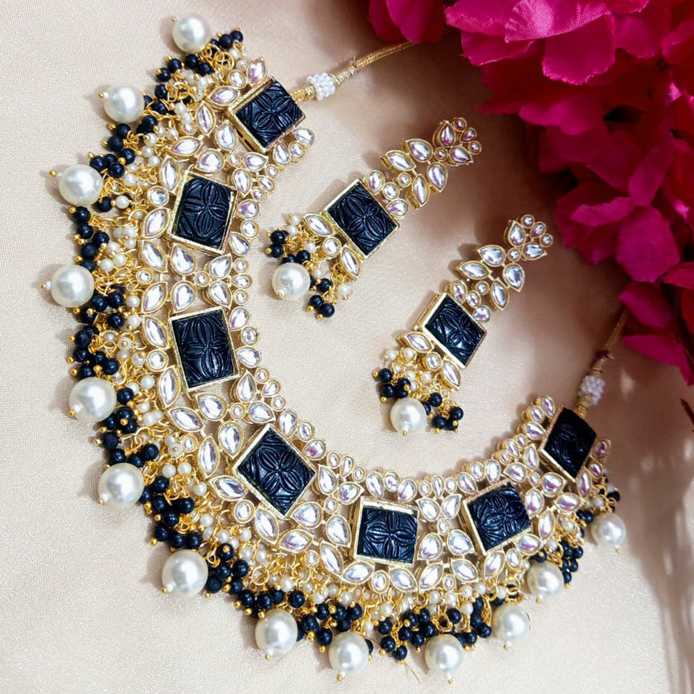 Shagna Gold Plated Meenakari & Kundan Beads Necklace Set