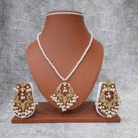 Shagna Gold Plated Ad Stone Necklace Set