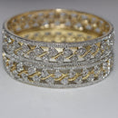 Kayaa Brass Gold Plated American Diamond Kada Bangles for Women & Girl's