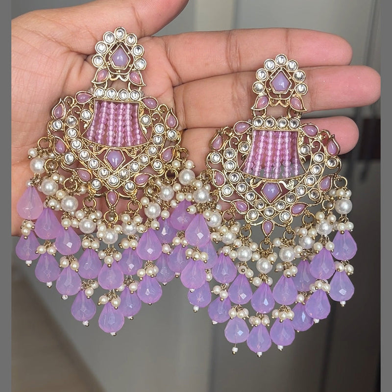 ShringarStreet Gold Plated Kundan Heavy Dangler Earrings