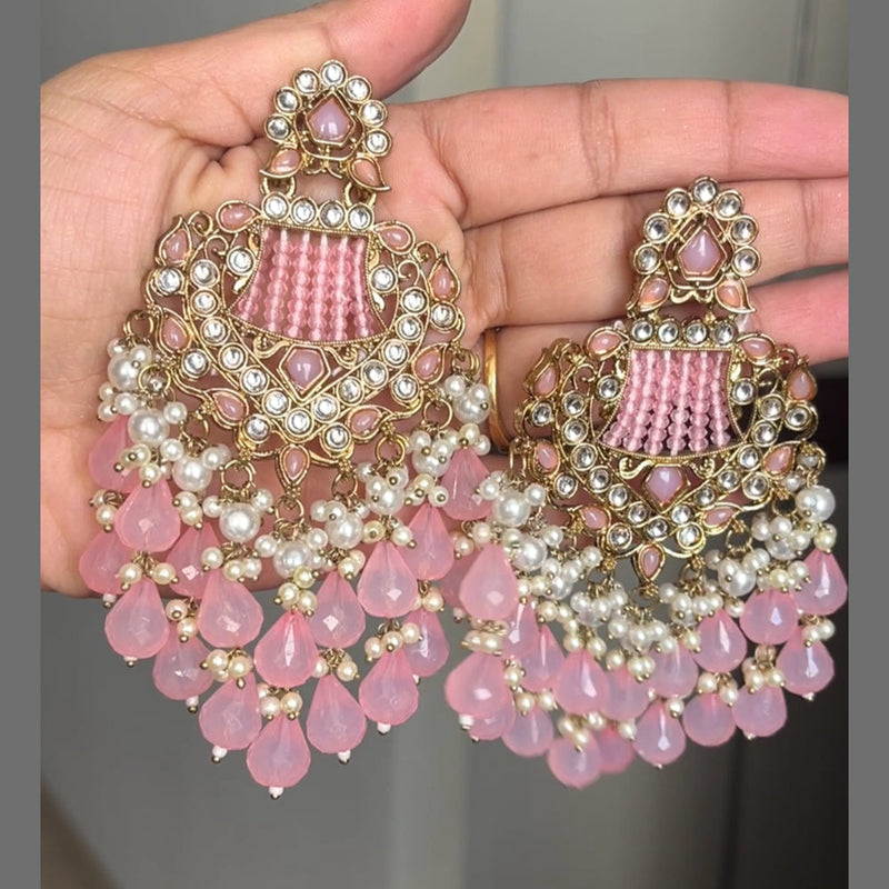 ShringarStreet Gold Plated Kundan Heavy Dangler Earrings