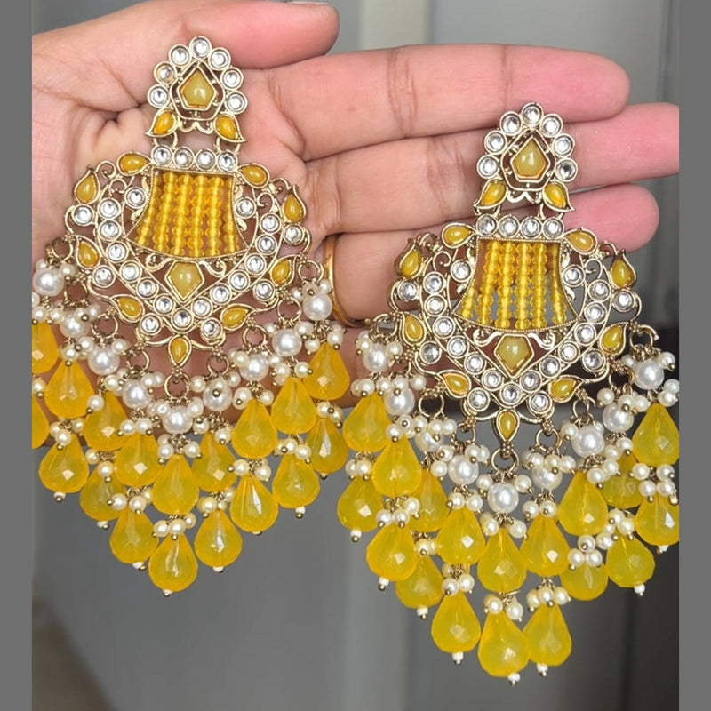 ShringarStreet Gold Plated Kundan Heavy Dangler Earrings