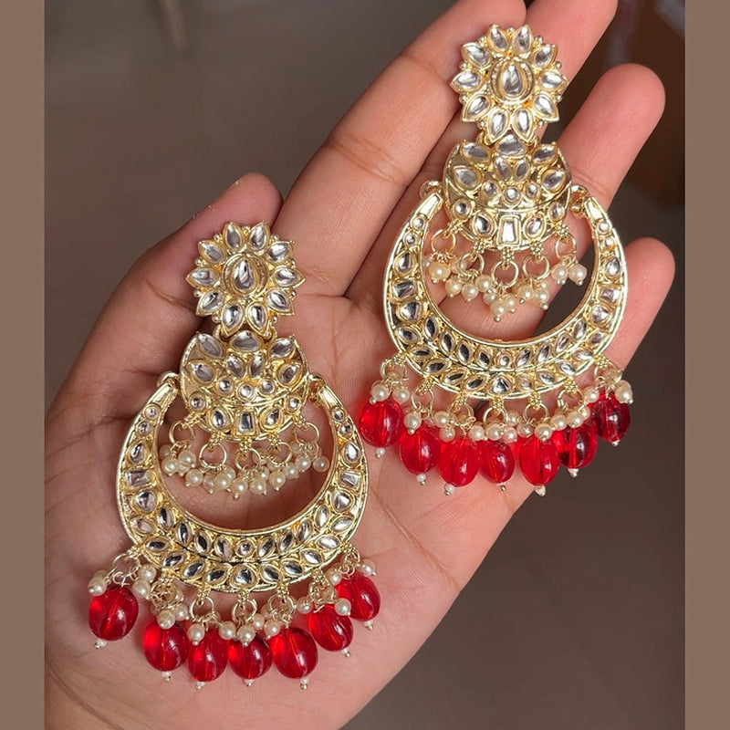 Shringarstreet Gold Plated Kundan Stone Dangler Earrings