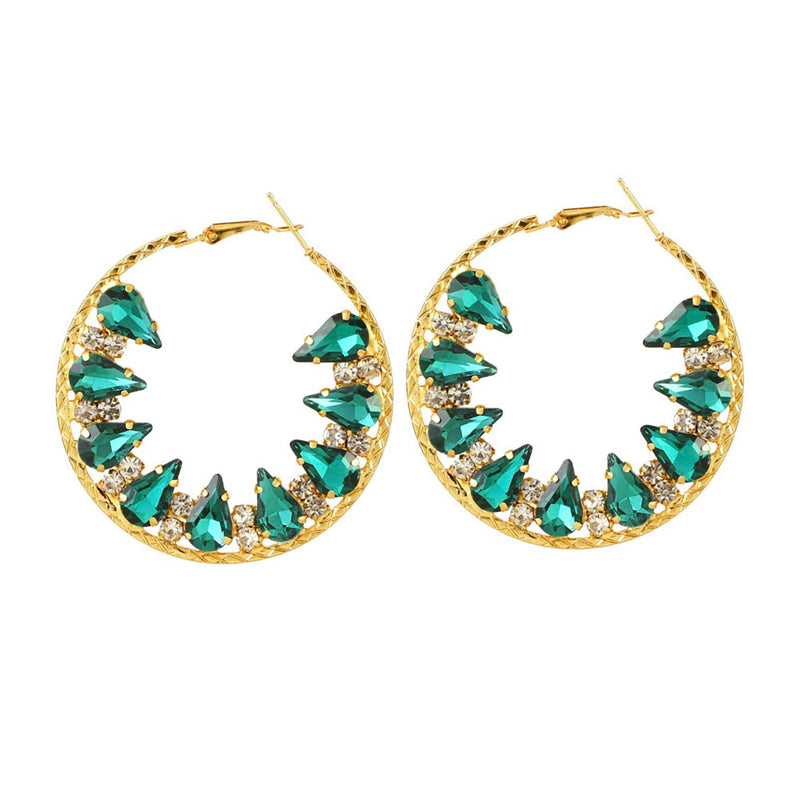 Shringarstreet Gold Plated Crystal Stone Dangler Earrings