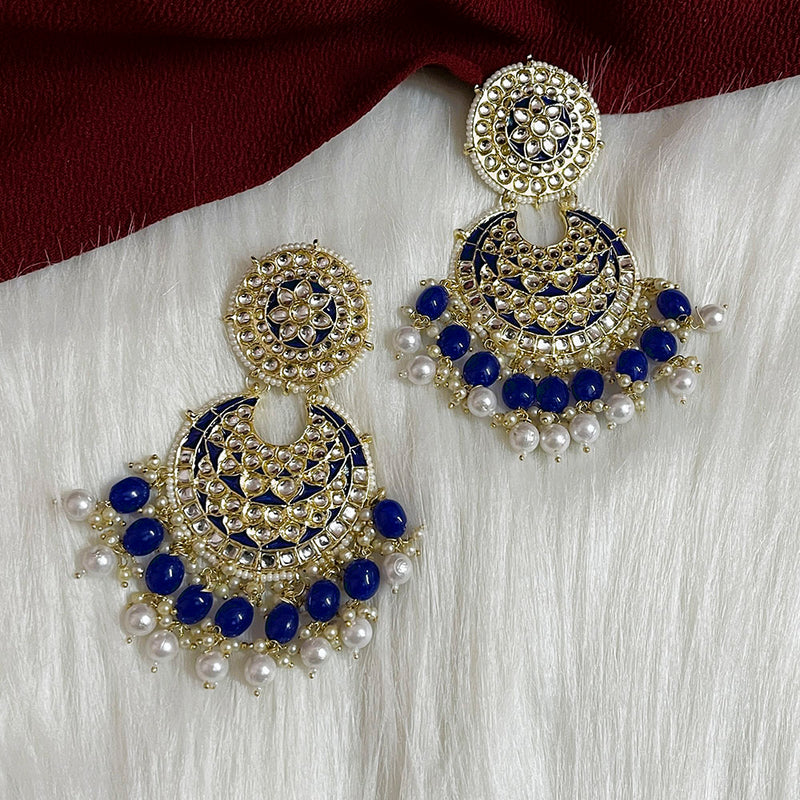 Shringarstreet Gold Plated Kundan Stone Dangler Earrings