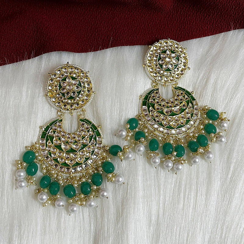 Shringarstreet Gold Plated Kundan Stone Dangler Earrings