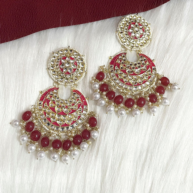 Shringarstreet Gold Plated Kundan Stone Dangler Earrings