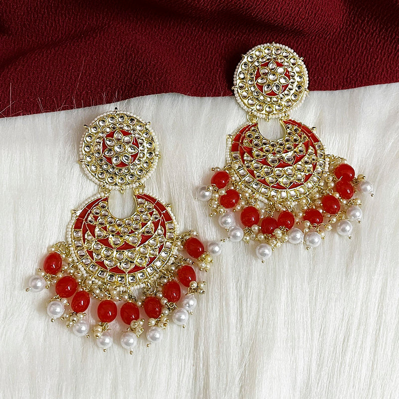 Shringarstreet Gold Plated Kundan Stone Dangler Earrings