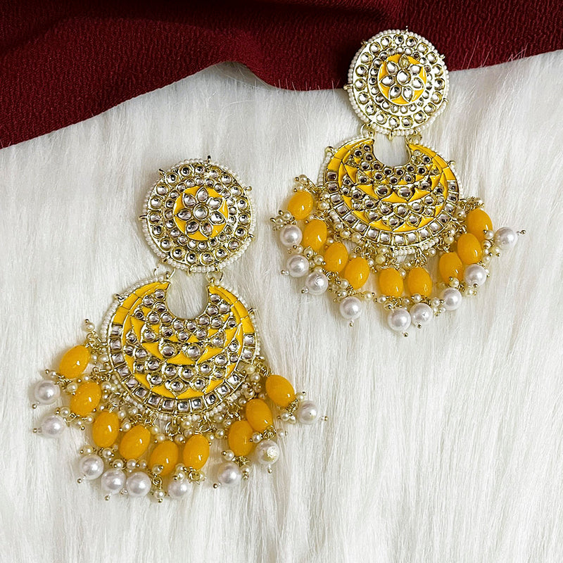 Shringarstreet Gold Plated Kundan Stone Dangler Earrings