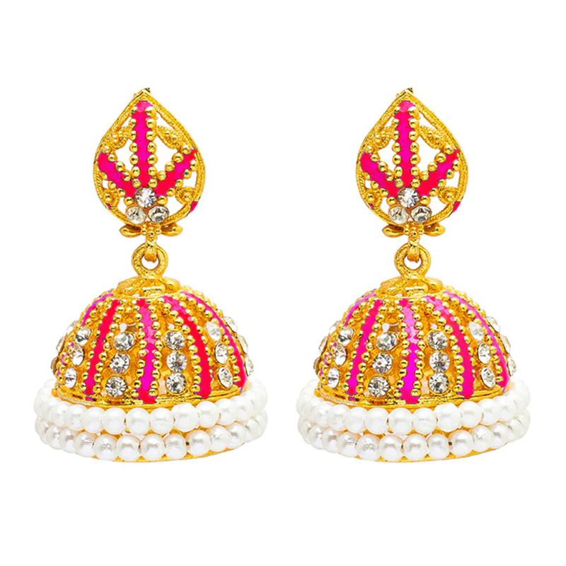 Mahavir Gold Plated Beads Jhumki Earrings