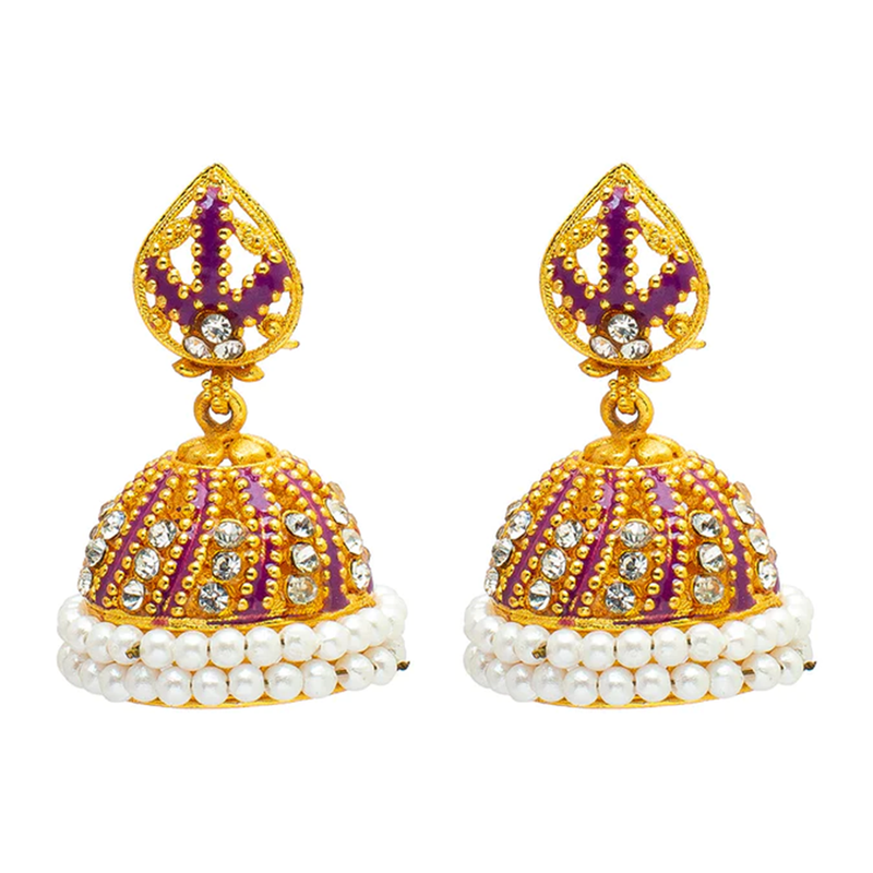 Mahavir Gold Plated Beads Jhumki Earrings