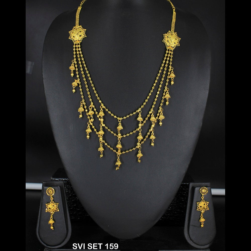 Mahavir Forming Gold Necklace Set   - SVI SET 159