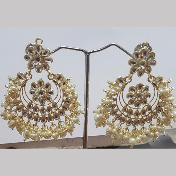 Shreeji Kundan Stone Gold Plated Dangler Earrings - ShreejiEar33