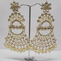 Shreeji Kundan Stone Gold Plated Dangler Earrings - ShreejiEar49