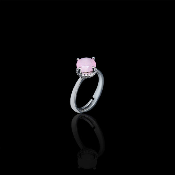 Nipura Solitaire Pink Zircon Halo Ring