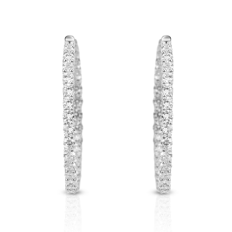 Nipura Studded Zircon Round Hoop earrings