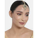 Etnico 18K Gold Plated Traditional Kundan & Stone Studded Maang Tikka for Women & Girls (T2035G)