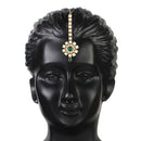Etnico 18K Gold Plated Traditional Kundan & Stone Studded Maang Tikka for Women & Girls (T2035G)