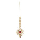 Etnico 18K Gold Plated Traditional Kundan & Stone Studded Maang Tikka for Women & Girls (T2035M)