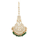 Etnico 18K Gold Plated Traditional Kundan & Stone Studded Maang Tikka for Women & Girls (T2042G)