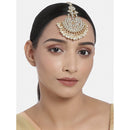 Etnico 18K Gold Plated Traditional Kundan & Stone Studded Maang Tikka for Women & Girls (T2042W)