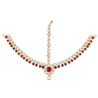 Etnico 18K Gold Plated Kundan Studded Bridal Matha Patti/Maang Tikka for Women (T2046M)