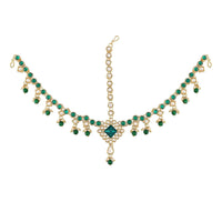 Etnico 18K Gold Plated Kundan Studded Bridal Matha Patti/Maang Tikka for Women (T2057G)