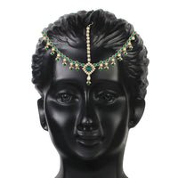 Etnico 18K Gold Plated Kundan Studded Bridal Matha Patti/Maang Tikka for Women (T2057G)