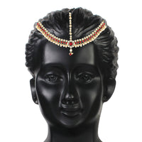 Etnico 18K Gold Plated Kundan Studded Bridal Matha Patti/Maang Tikka for Women (T2058M)