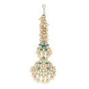 Etnico 18K Gold Plated Traditional Pearls Kundan Studded Maang Tikka for Women/Girls (T2872G)