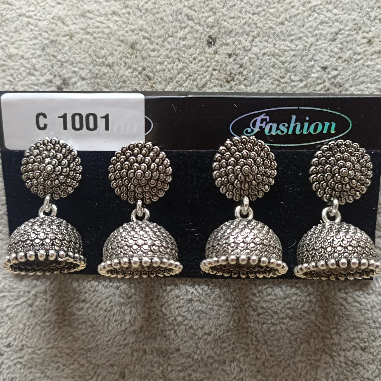 Tahura Oxidized Plated Pack Of 24  Jhumki Earrings - TAHEAR21