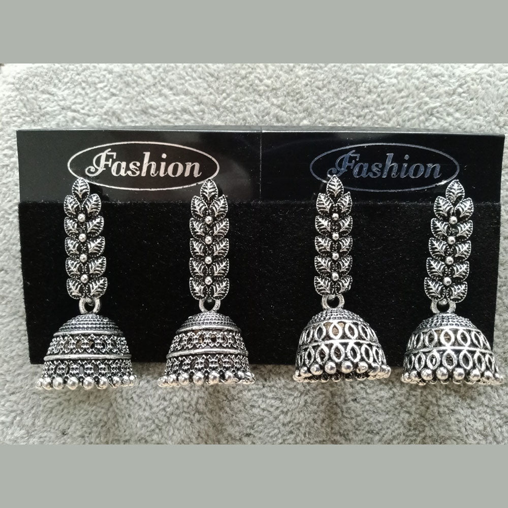 Tahura Oxidized Plated Pack Of 24  Jhumki Earrings ( Assorted Design ) - TAHEAR49