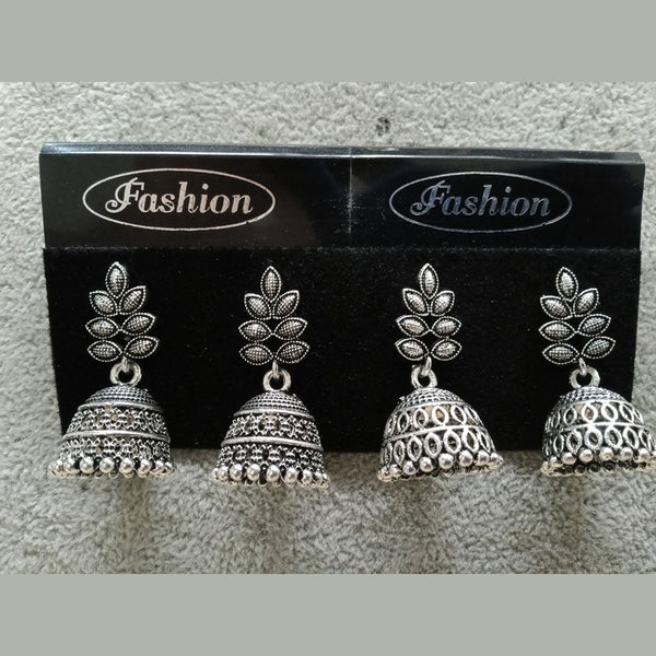 Tahura Oxidized Plated Pack Of 24  Jhumki Earrings ( Assorted Design ) - TAHEAR58
