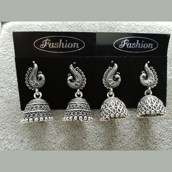 Tahura Oxidized Plated Pack Of 24  Jhumki Earrings ( Assorted Design ) - TAHEAR70