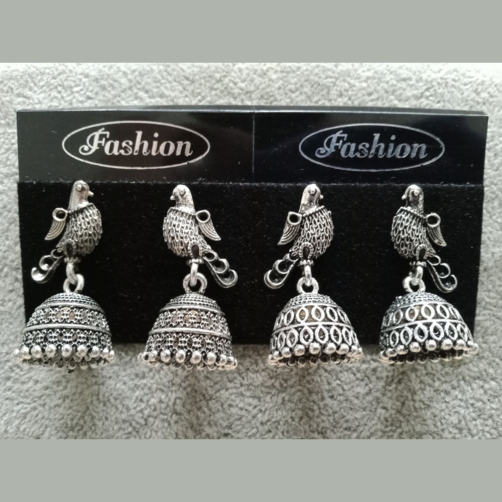 Tahura Oxidized Plated Pack Of 24  Jhumki Earrings ( Assorted Design ) - TAHEAR71