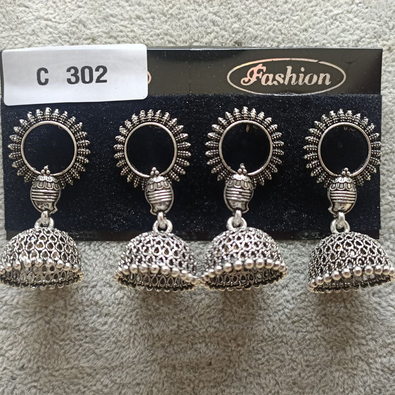 Tahura Oxidized Plated Pack Of 24  Jhumki Earrings - TAHEAR93