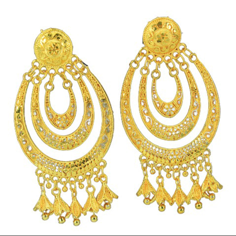 Mahavir Gold Plated Dangler Earrings