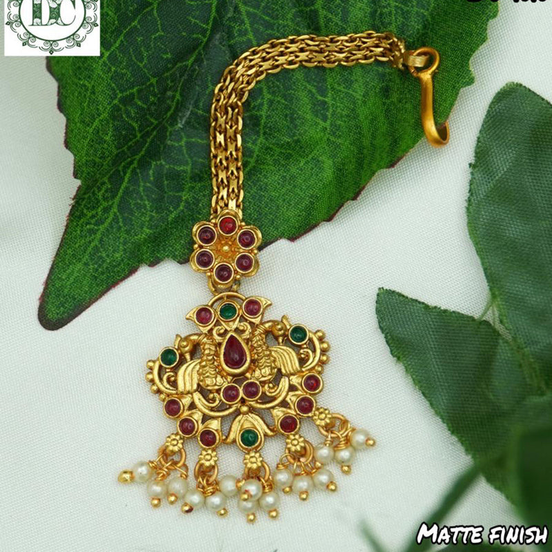 Diksha Collection Gold Plated Pota Stone Maangtikkka