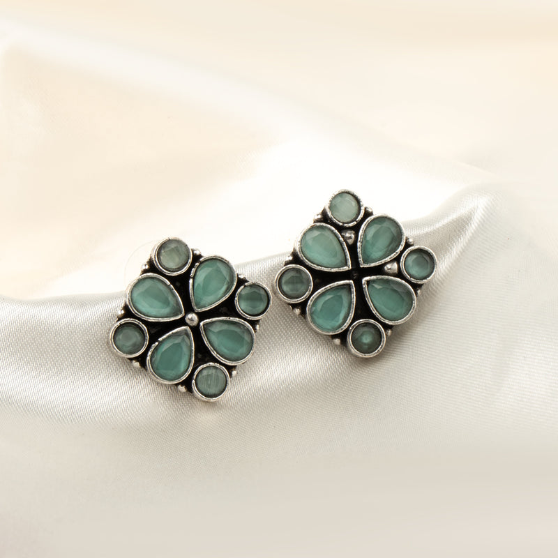 Nipura Teal Mrinali Stud Earrings