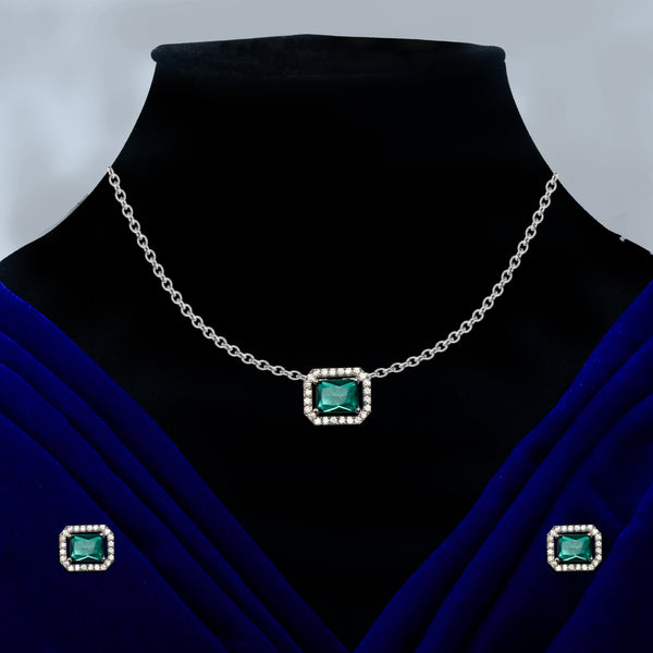 Nipura Tiffany Baguette Zircon Necklace-set
