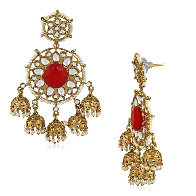 Mahi Dangler Jhumka Traditional Earrings with Artificial Pearl for Women (VECJ100214)