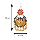 Mahi Red and Black Meenakari Work Floral Dangler Earrings with Ghungroo for Women(VECJ100217Red)