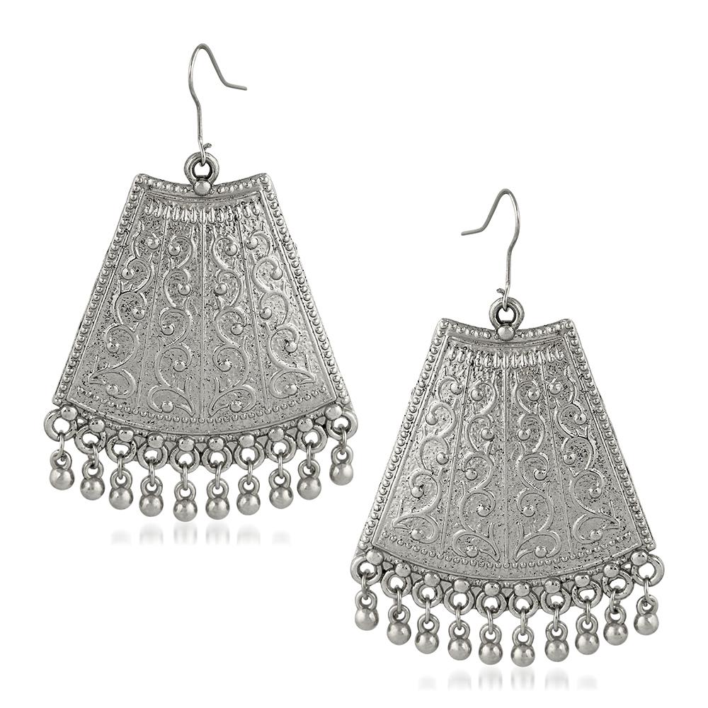 Mahi Rhodium Plated Traditional Dangler Earrings for Women (VECJ100224)