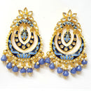 Veekee Fashion Gold Plated Kundan Stone & Meenakari & Beads Dangler Earrings