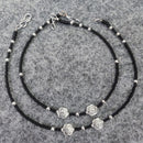 Vaamika Oxidised Plated Premium Quality Black Beads Anklet Pair