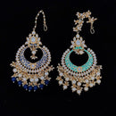 Vaamika Gold Plated Kundan Stone & Beads Maang Tikka